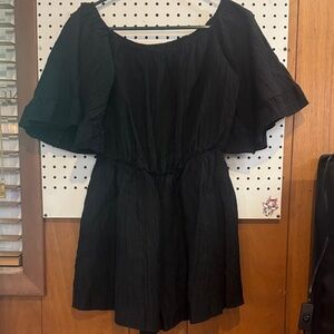 SHEIN Black Ruffled Mini Dress